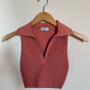 Aritzia Babaton Ribbed Knit Collar Tank